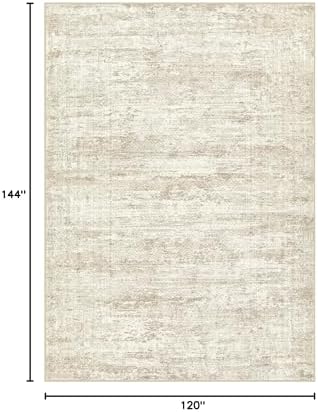 UERMEI 10x12 Area Rug Living Room Rugs - Washable Neutral Modern Abstract Soft Thin Rug Indoor Floor No Slip Rug Carpet for Bedroom Under Dining Table Home Office Decor - Beige/Brown