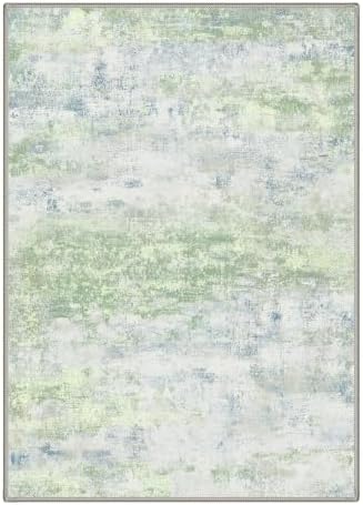 BEIMO 6x9 Area Rug for Bedroom, Light Green Washable Abstract Non Slip Rug