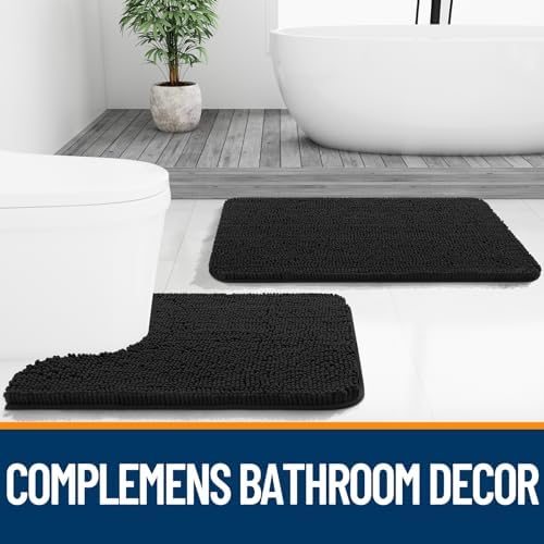 OLANLY Bathroom Rugs 34x21, Extra Soft Absorbent Chenille Bath Rugs