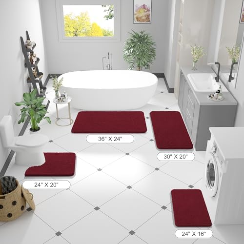 OLANLY Bathroom Runner Rugs 59x20, Extra Soft Absorbent Chenille Bath Rugs