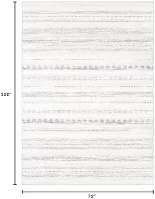 Nakagishi 6x10 Area Rugs Living Room: Washable Boho Large Neutral Soft Farmhouse Rug Stain Resistant Modern Moroccan Non-Slip Indoor Carpet for Bedroom Nursery Kids Playroom Office Dining Room- Gray