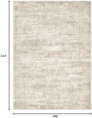 DMOYEST Area Rug Living Room Rugs - 9x12 Abstract Large Soft Indoor Washable Rug Neutral Modern Low Pile Carpet for Bedroom Dining Room Farmhouse Home Office - Vintage Beige