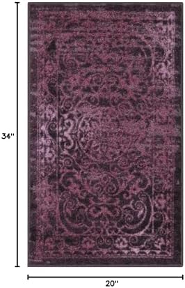 Maples Rugs Pelham Vintage Medallion Area Rugs, 1'8 x 2'10, Wineberry
