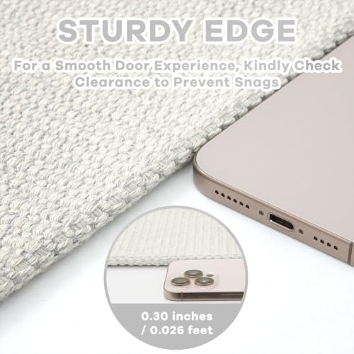 EARTHALL Washable Area Rug, Non Slip Entryway Rug, 4x6 Ft, Cream/Grayish