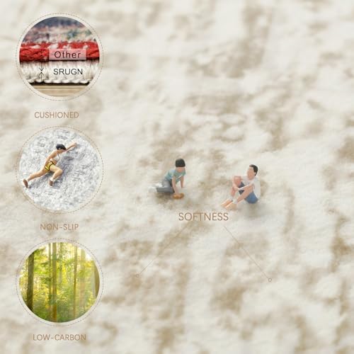 8x10 Washable Area Rugs for Living Room,Bedroom,Dining Room- Neutral Beige