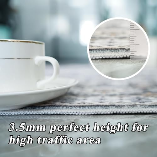 Large Area Rug 10x14 Non-slip: Washable Rug for Living Room Floor Black