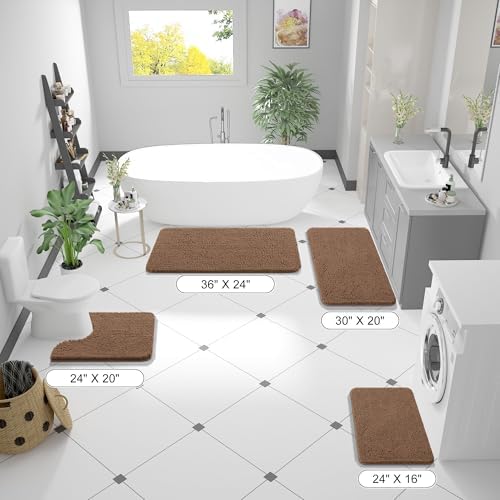 OLANLY Large Bathroom Rugs 40x32, Extra Soft Absorbent Chenille Bath Rugs