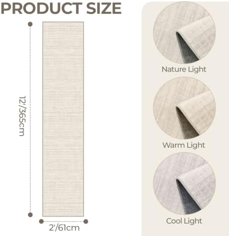 2x12 Runner Rug Non Slip,Washable Hallway Runner Rug,Beige