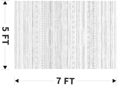 5x7 Area Rugs for Living Room Machine Washable Rug Distressed Indoor Carpet Neutral Moroccan Boho Rug Ultra Soft Area Rug for Bedroom Dining Room Playroom Office, Grey