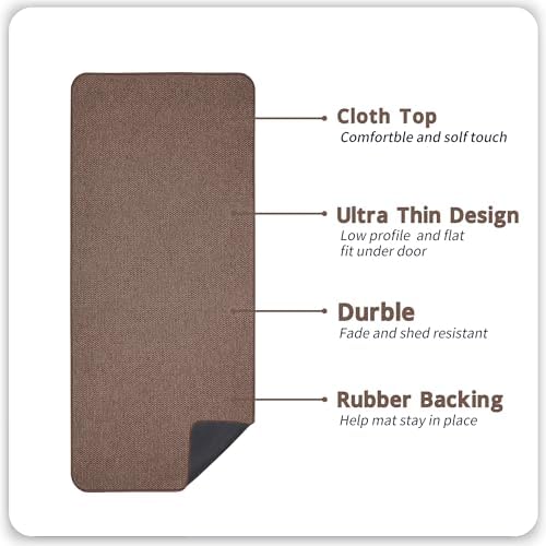 Bosap Bath Mat,Ultra Thin Bathroom Runner Rugs,Large Bath Mats for Bathroom,Quick Dry,Non-Slip,Machine Washable,Low Pile,Bath Rug,Shower Outside,Sink,Home Decor Accessories.Brown,3'x4'(36x48inch)