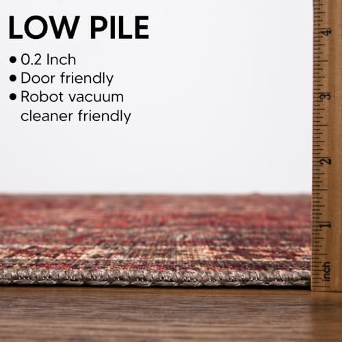 Keen Home Design Vintage Washable Area Rug, Non-Slip Low Pile, 8x10