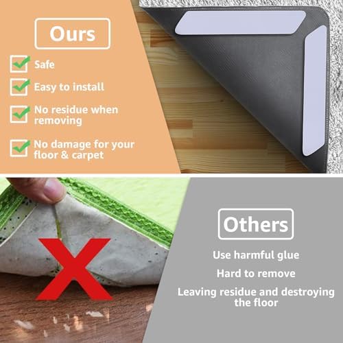 ZONGOOL 32PCS Rug Tape Non Slip Rug Pad Grippers Double Sided Carpet Tape