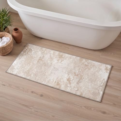BEIMO 6x9 Area Rug for Bedroom, Beige White Washable Abstract Non Slip Rug