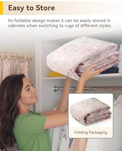 RELEANY Washable Area Rug, Runner 2'x10', Pink