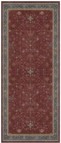Dark Red 2'6''x6' Wide Hallway Runner Rug - 6ft Long Washable Non Slip Indoor Door Mats for Entryway, Low Pile & Soft Boho Geometric Floral Pattern Burgundy Area Rug