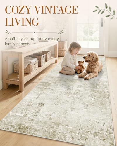 OLANLY 2x4 Washable Accent Rug Non Slip Carpet for Entryway Kitchen Bedside