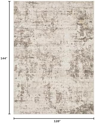 UERMEI 10x12 Washable Area Rug - Neutral Modern Abstract Living Room Rugs, Non-Slip Soft Large Indoor Floor Carpet for Bedroom Home Office & Under Dining Table Decor, Dark Brown
