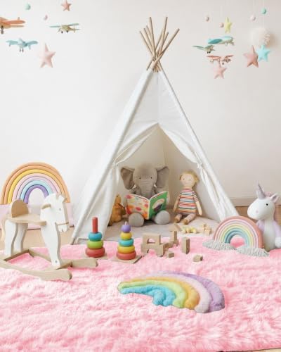 Smiry Area Rugs for Living Room Bedroom 4x5.9 ft, Fluffy Washable Carpet