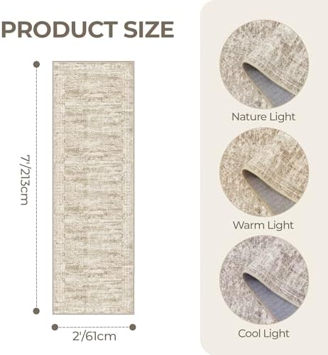 2x7 Runner Rug Non Slip,Washable Hallway Runner Rug,Brown