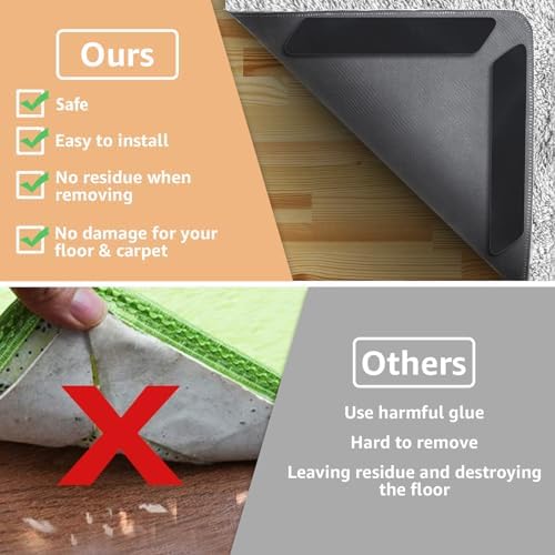 ZONGOOL 24PCS Rug Tape Non Slip Rug Pad Grippers Double Sided Carpet Tape