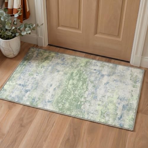 BEIMO 6x9 Area Rug for Bedroom, Light Green Washable Abstract Non Slip Rug