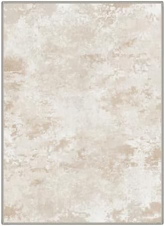 BEIMO 6x9 Area Rug for Bedroom, Beige White Washable Abstract Non Slip Rug