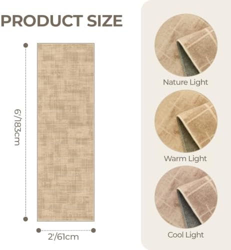 2x6 Runner Rug Non Slip,Washable Hallway Runner Rug,Brown
