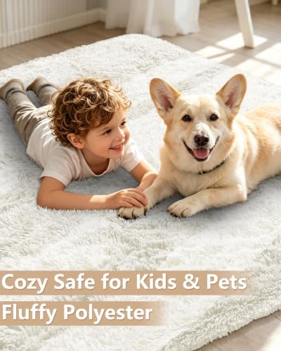 Smiry Area Rugs for Living Room Bedroom 2x8 ft, Fluffy Washable Carpet