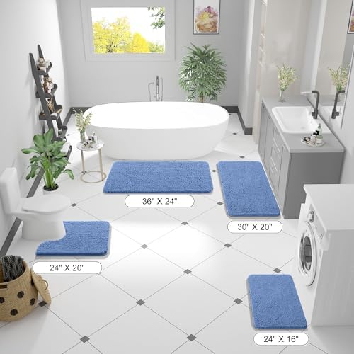 OLANLY Large Bathroom Rugs 40x32, Extra Soft Absorbent Chenille Bath Rugs