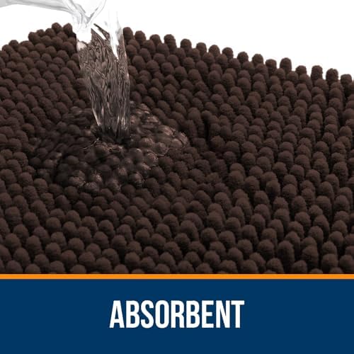 OLANLY Bathroom Rugs 32x20, Extra Soft Absorbent Chenille Bath Rugs
