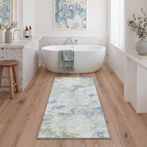 BEIMO Area Rugs 10x14 for Living Room, Green Ivory Washable Abstract Rug