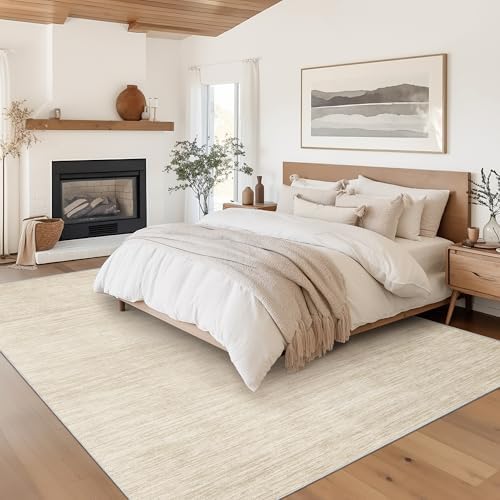 Valenrug Washable Rugs 5x7, Non Slip Large Area Rugs for Living Room, Beige