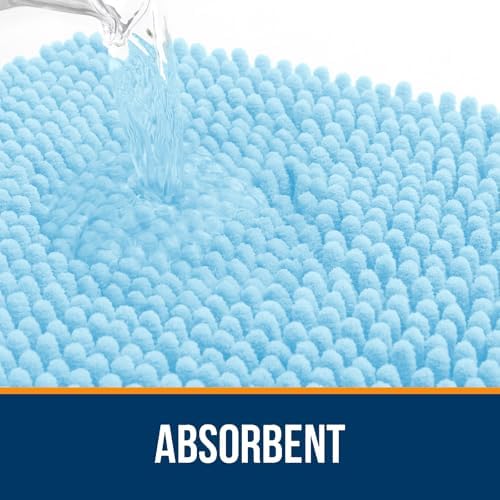 OLANLY Bathroom Rugs 34x21, Extra Soft Absorbent Chenille Bath Rugs