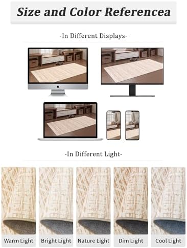 Miukiki Hallway 2x8 Runner Rug Washable Non Slip Kitchen Rug Beige