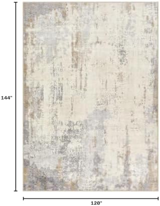 UERMEI 10x12 Area Rug Living Room Rugs - Washable Neutral Modern Abstract Soft Thin Rug Indoor Floor No Slip Rug Carpet for Bedroom Under Dining Table Home Office Decor - Light Brown/Gray