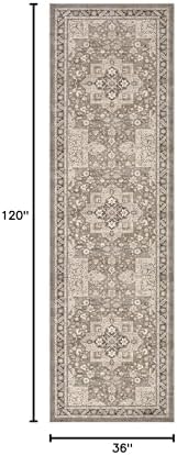 cotiled 3x10 Hallway Runner Rug for Entryway, Non-Slip Vintage, Brown