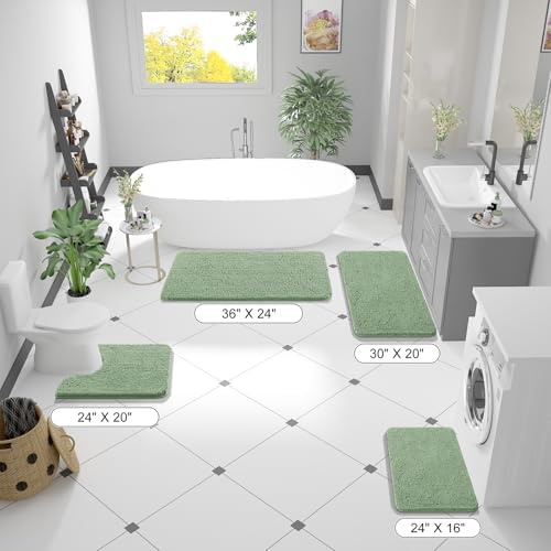 OLANLY Large Bathroom Rugs 47x32, Extra Soft Absorbent Chenille Bath Rugs