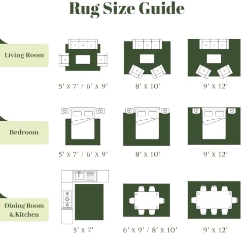 Homemate Washable Rug 10x14 Area Rugs - Vintage Rugs for Living Room