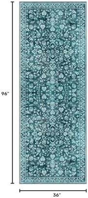 Washable Vintage 3x8 Runner Rug Non Slip Runners for Hallway