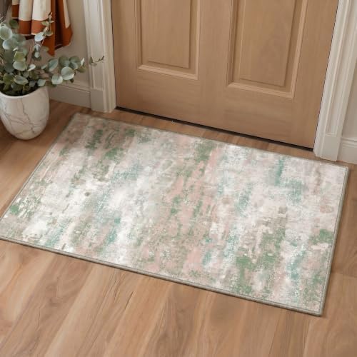 BEIMO 6x9 Area Rugs for Bedroom, Pink Green Washable Abstract Non Slip Rug