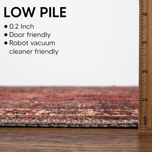 Keen Home Design Vintage Washable Runner Rug, Non-Slip Low Pile, 2x10