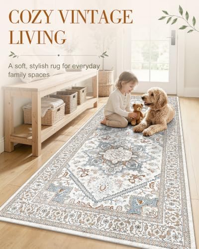 OLANLY 5x7 Washable Area Rugs, Soft Non Slip Carpet for Bedroom Living Room