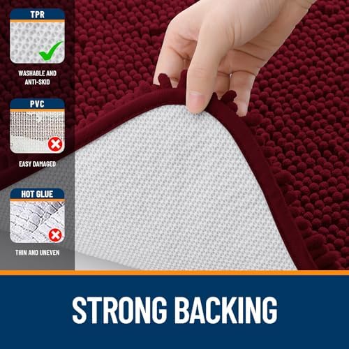 OLANLY Bathroom Runner Rugs 59x20, Extra Soft Absorbent Chenille Bath Rugs