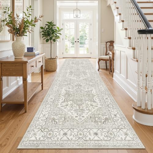 Runner Rug 2'x10' Washable Hallway Runner Rug Beige Kitchen Entryway Carpet
