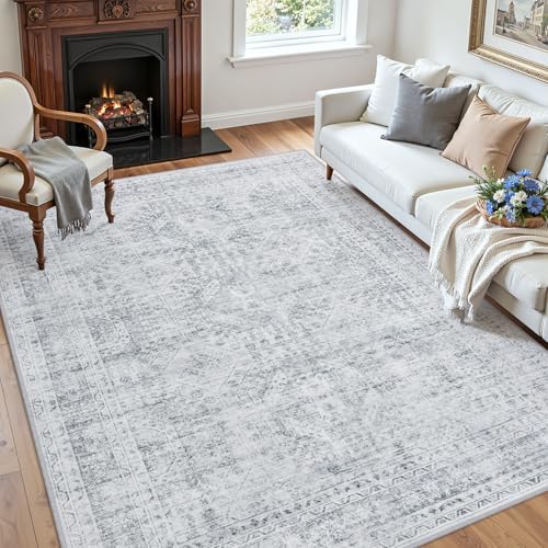 8x8 Area Rugs Living Room: Bedroom Neutral Washable Carpet Gray