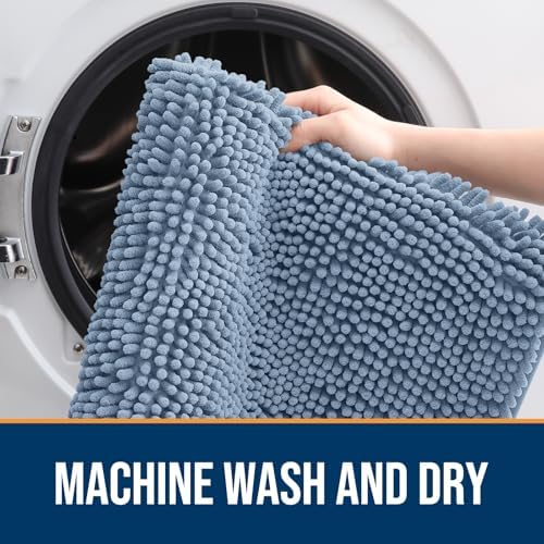 OLANLY Dog Door Mat for Muddy Paws 32x20, Super Absorbent Chenille Mud Mat