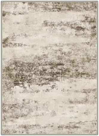 BEIMO 9x12 Antique Beige Abstract Area Rug, Washable Non-Slip for Bedroom
