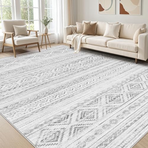 cotiled Boho 10x14 Area Rug for Living Room: Large Moroccan Washable Rug