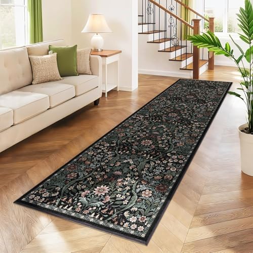 3x10 Floral Runner Rug for Kitchen Washable Hallway Runner Rug