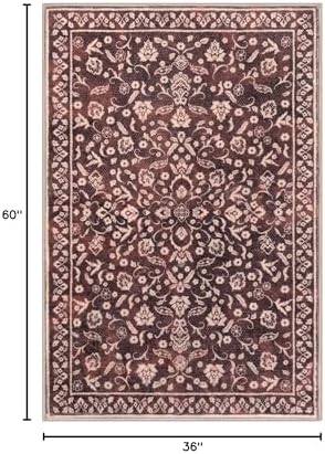 Vintage Washable Rugs for Entryway 3x5 Area Rug Non Slip Door Mat